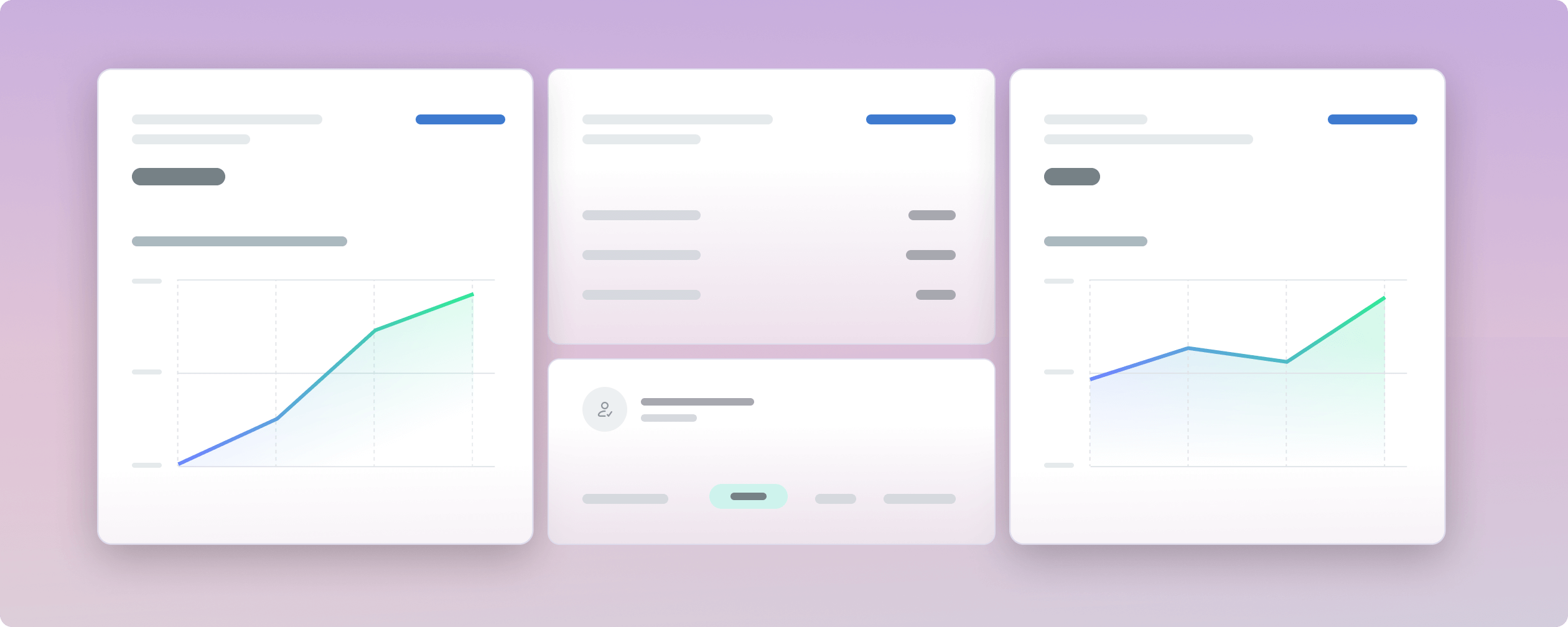 Three marketing dashboard reports, one for total sales, another for store sessions, and one for marketing metrics.