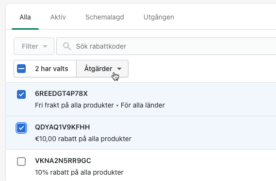 Välj flera rabatter