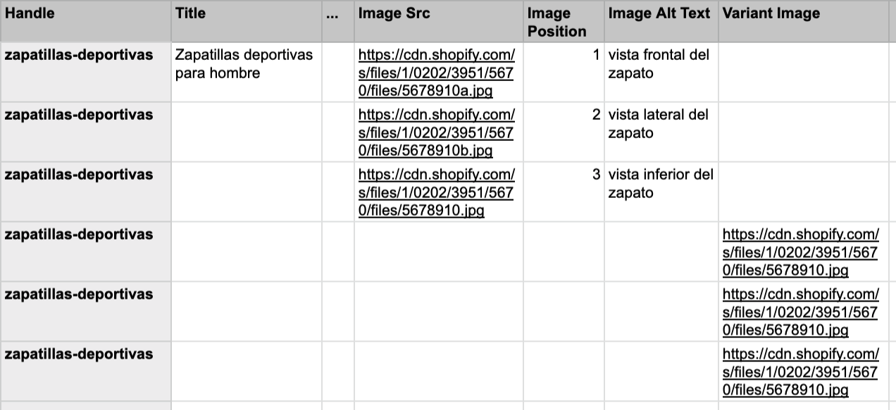 具有多个图像和多个产品变体的产品的屏幕截图