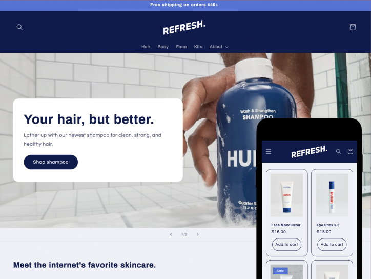 Beispiel-Onlineshop mit Refresh