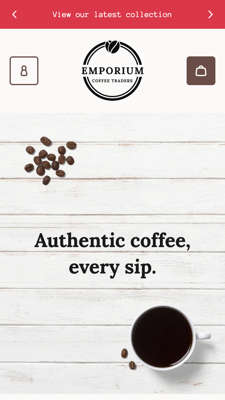 Anteprima in versione mobile di Emporium nello stile “Coffee”